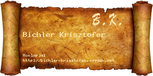 Bichler Krisztofer névjegykártya